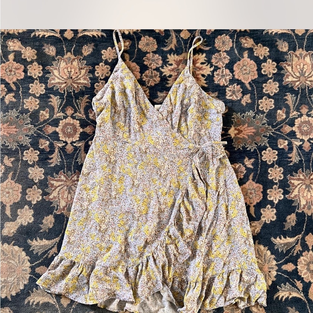 Free people Floral Wrap Dress with Ruffle Hem